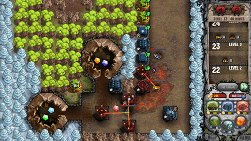Gameplay of the Cursed treasure tower defense for Android phone or tablet.