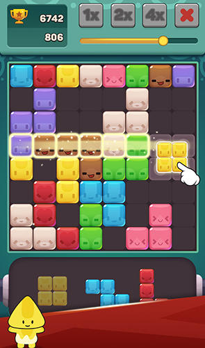 Gameplay of the Cute block puzzle buddies for Android phone or tablet.