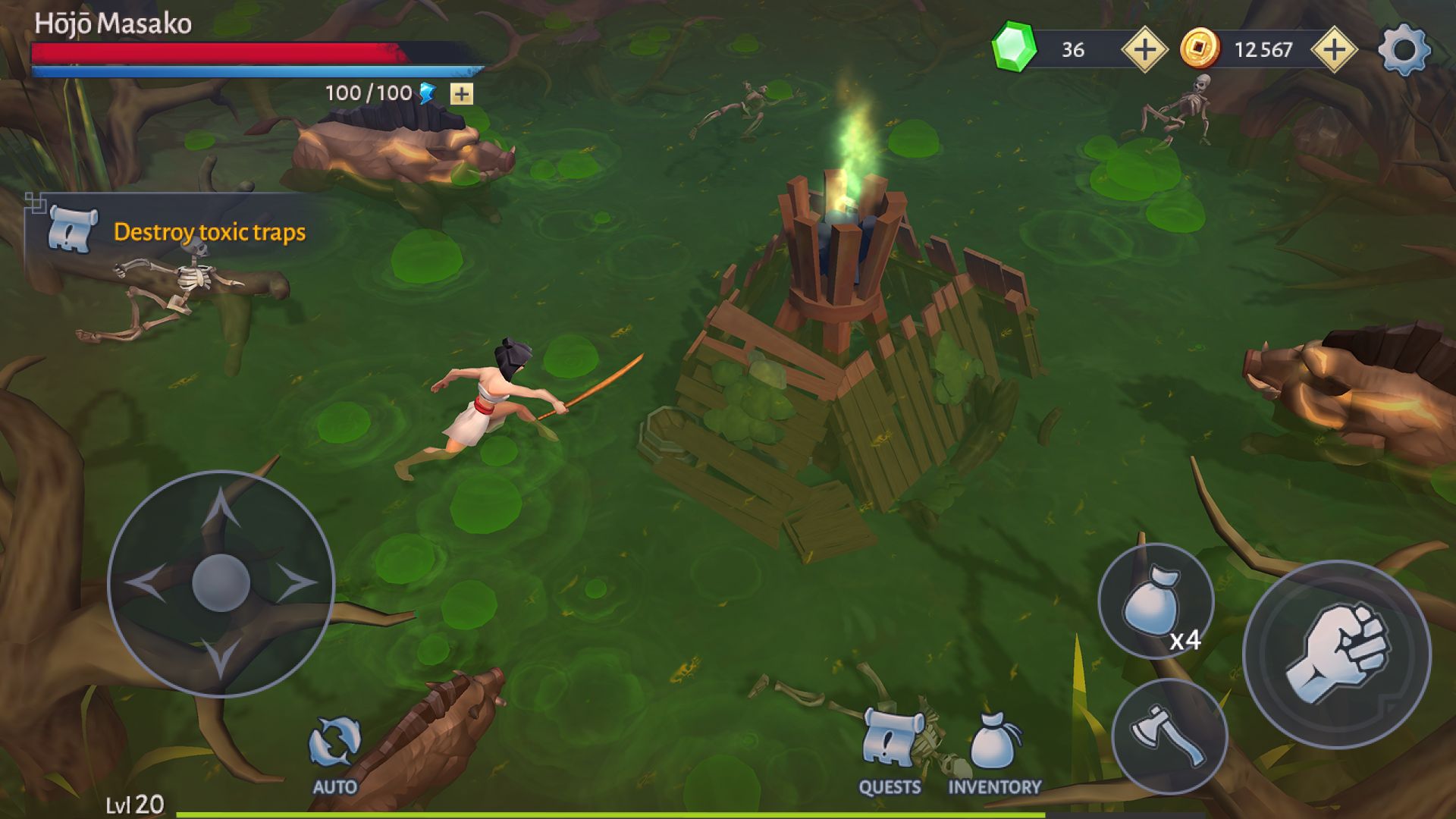 Gameplay of the Daisho: Survival of a Samurai for Android phone or tablet.