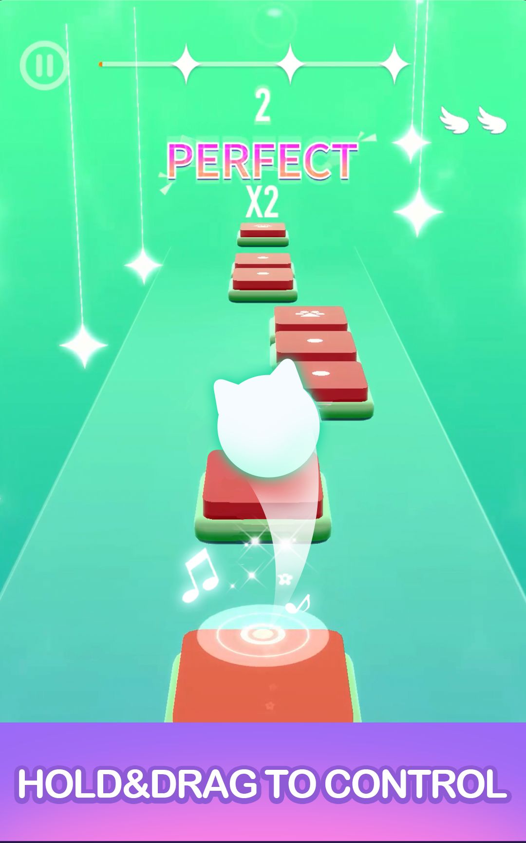 Gameplay of the Dancing Cats - Music Tiles for Android phone or tablet.