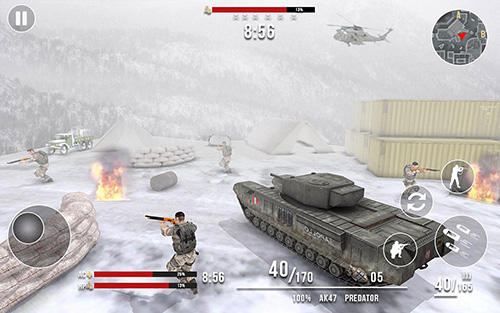 Gameplay of the Deadly assault 2018: Winter mountain battleground for Android phone or tablet.