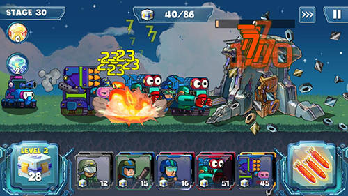 Gameplay of the Defense war for Android phone or tablet.