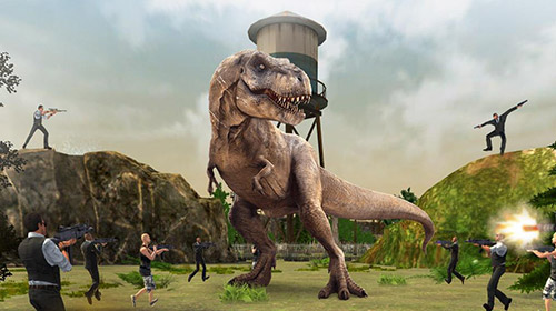 Gameplay of the Dinosaur hunt PvP for Android phone or tablet.