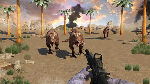 Gameplay of the Dinosaur shooter 3D for Android phone or tablet.