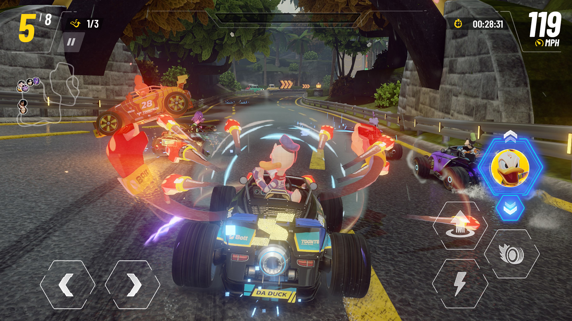 Gameplay of the Disney Speedstorm for Android phone or tablet.