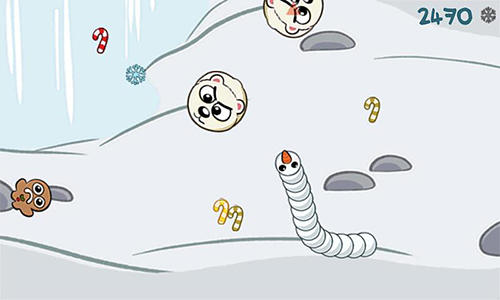 Gameplay of the Doodle grub: Christmas edition for Android phone or tablet.