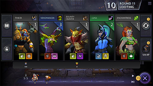 Gameplay of the Dota underlords for Android phone or tablet.