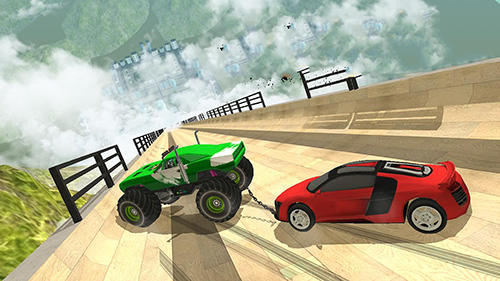 Gameplay of the Double impossible mega ramp 3D for Android phone or tablet.