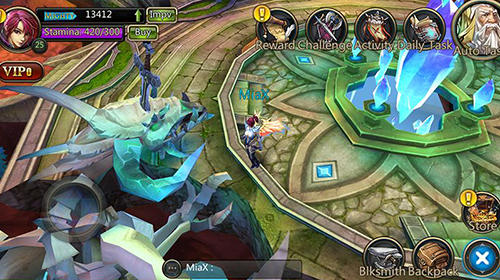 Gameplay of the Dragons war legends: Raid shadow dungeons for Android phone or tablet.