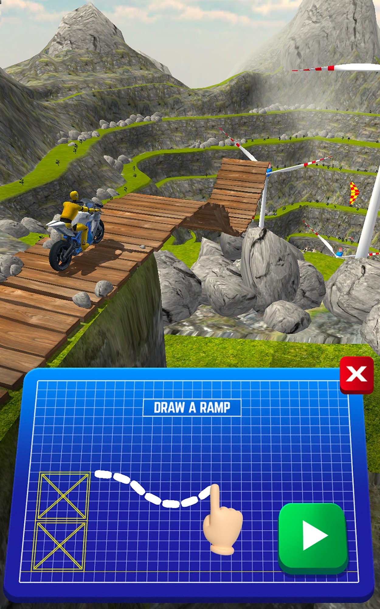 Gameplay of the Draw Ramp Jumping! for Android phone or tablet.