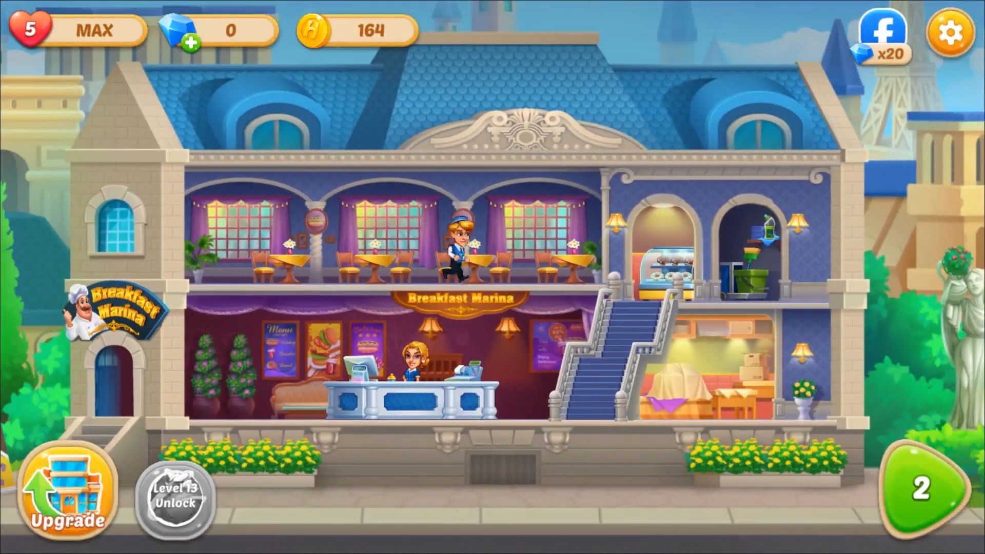 Gameplay of the Dream Restaurant - Hotel games for Android phone or tablet.