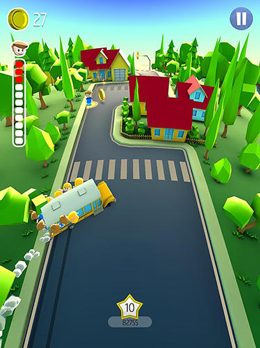 Gameplay of the Drifting school bus for Android phone or tablet.