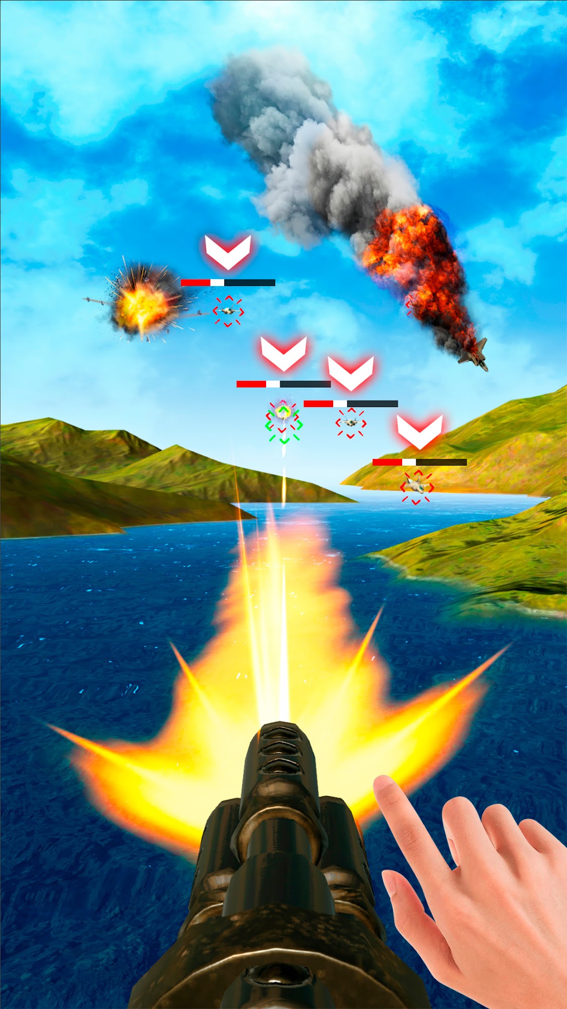 Gameplay of the Drone Attack 3D: Sea Warfare for Android phone or tablet.