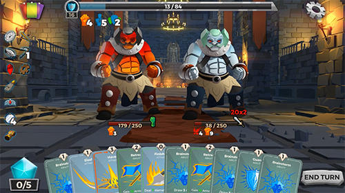 Gameplay of the Dungeon tales : An RPG deck building card game for Android phone or tablet.