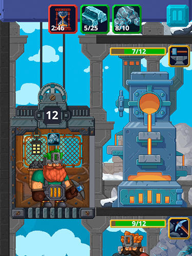 Gameplay of the Dwarves elevator simulator for Android phone or tablet.
