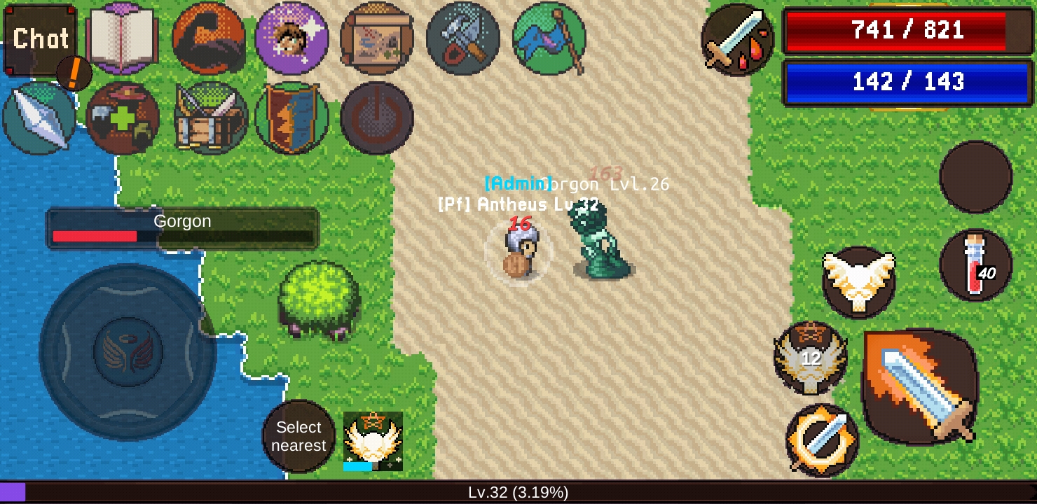 Gameplay of the Elysium Online - MMORPG (Alpha) for Android phone or tablet.