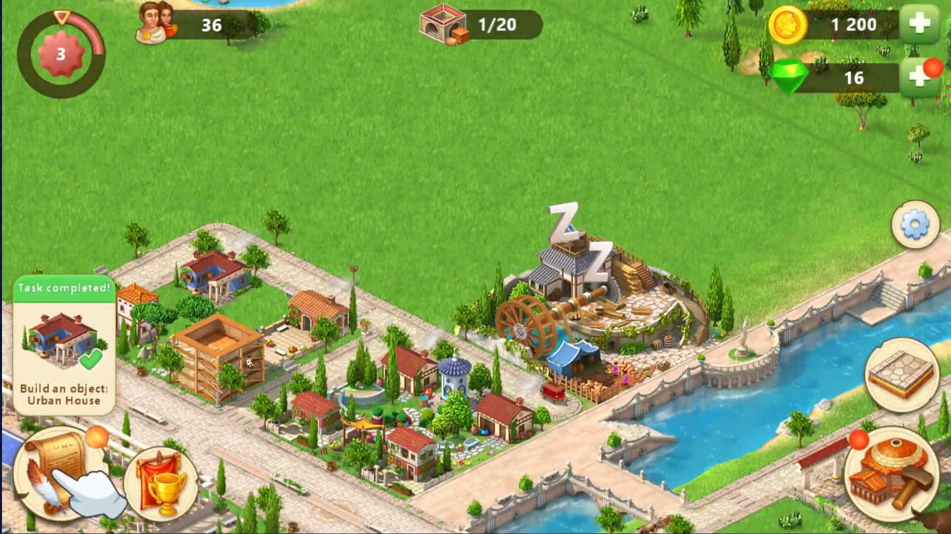 Gameplay of the Empire City: Build and Conquer for Android phone or tablet.