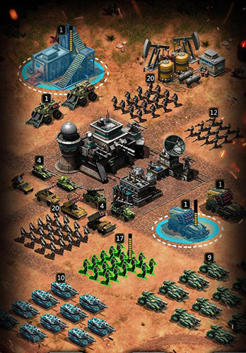 Gameplay of the Empire strike: Modern warlords for Android phone or tablet.