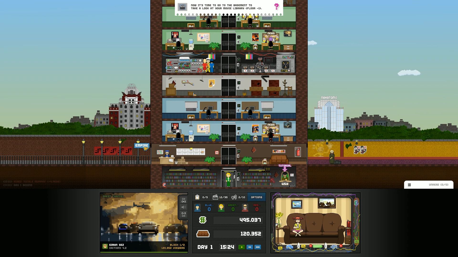 Gameplay of the Empire TV Tycoon for Android phone or tablet.