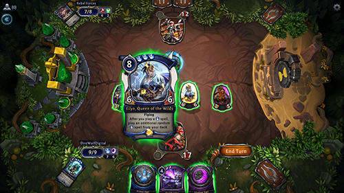 Gameplay of the Eternal: Card game for Android phone or tablet.