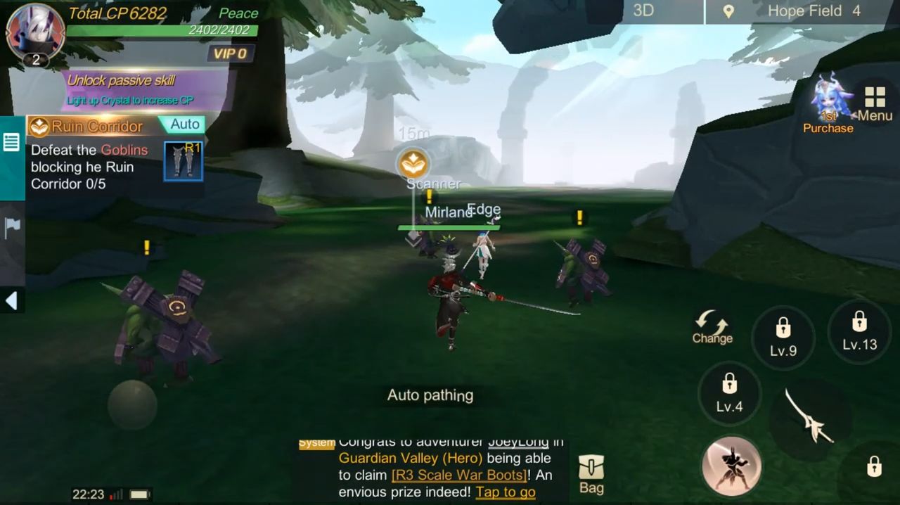 Gameplay of the Eternal Sword for Android phone or tablet.