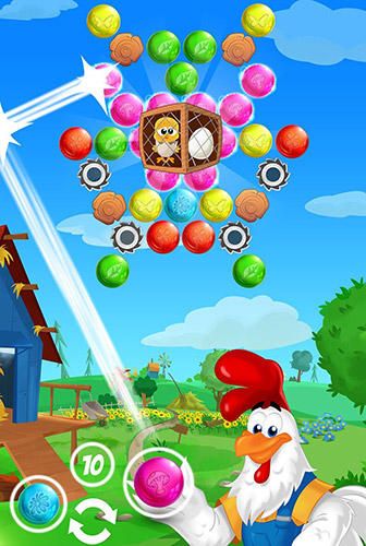 Gameplay of the Farm bubbles: Bubble shooter puzzle game for Android phone or tablet.