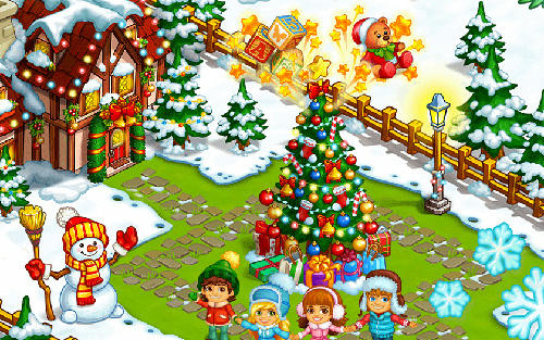 Gameplay of the Farm snow: Happy Christmas story with toys and Santa for Android phone or tablet.