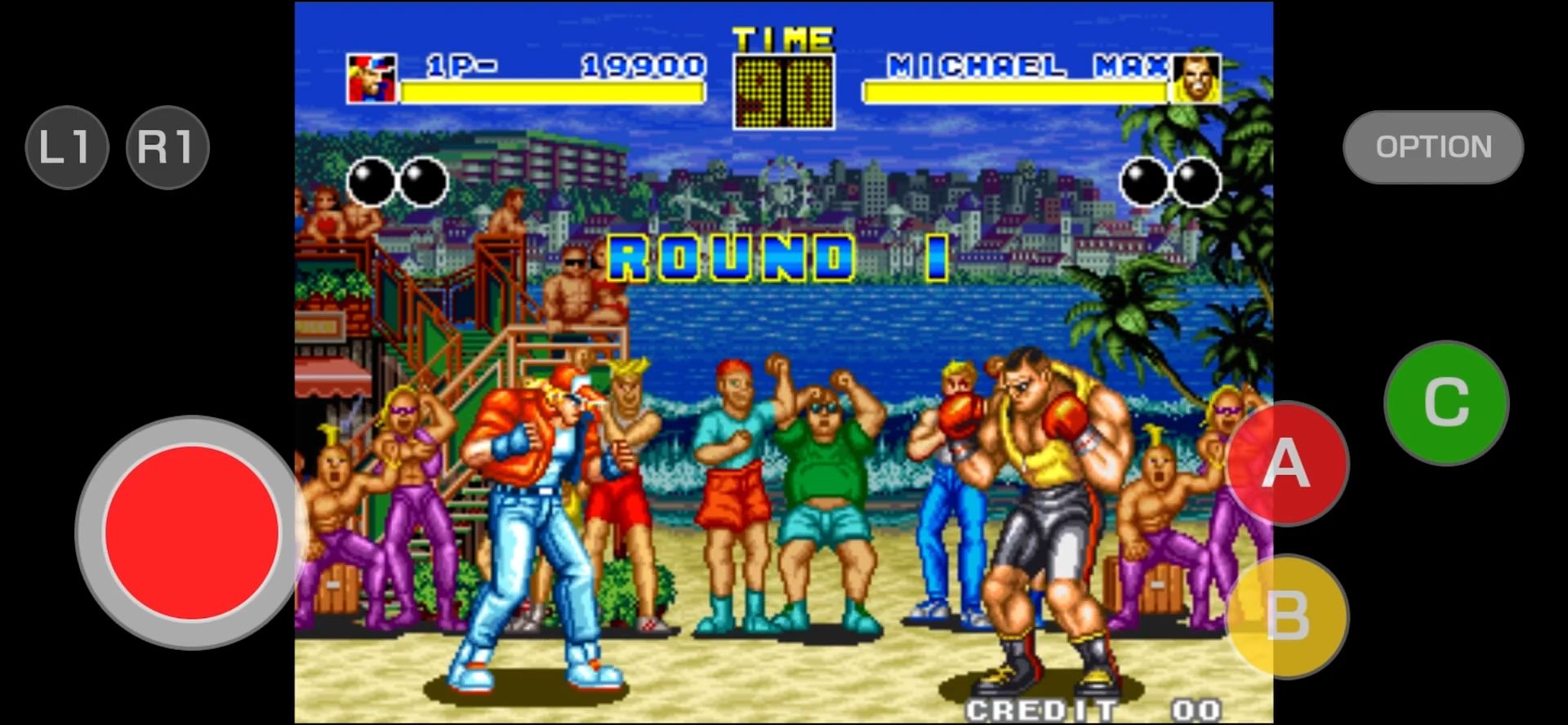 Gameplay of the FATAL FURY ACA NEOGEO for Android phone or tablet.