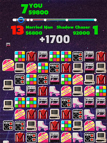 Gameplay of the Fight back to the 80's: Match 3 battle royale for Android phone or tablet.