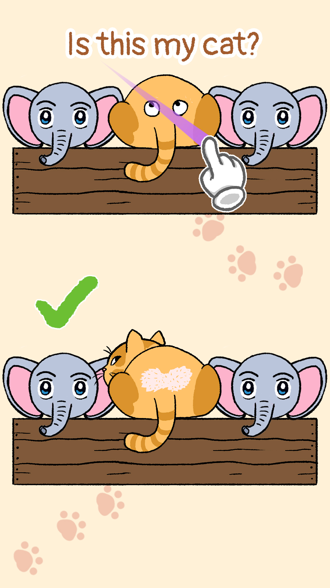 Gameplay of the Find My Meow: Cat-ch Me for Android phone or tablet.