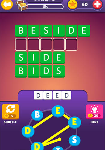 Gameplay of the Find words: Puzzle game for Android phone or tablet.
