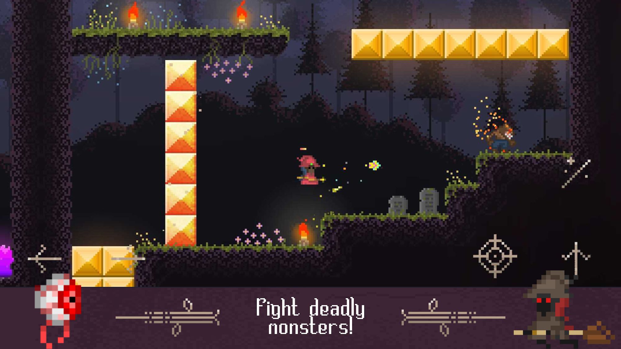 Gameplay of the Fireball Wizard for Android phone or tablet.