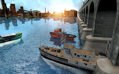 Gameplay of the Fishing boat driving simulator 2017: Ship games for Android phone or tablet.