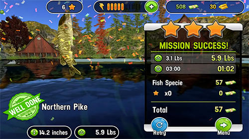 Gameplay of the Fishing simulator: Hook and catch for Android phone or tablet.