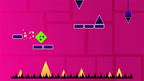 Gameplay of the Flippy geometry on dangerous passager for Android phone or tablet.