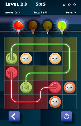 Gameplay of the Flow free: Connect electric puzzle for Android phone or tablet.