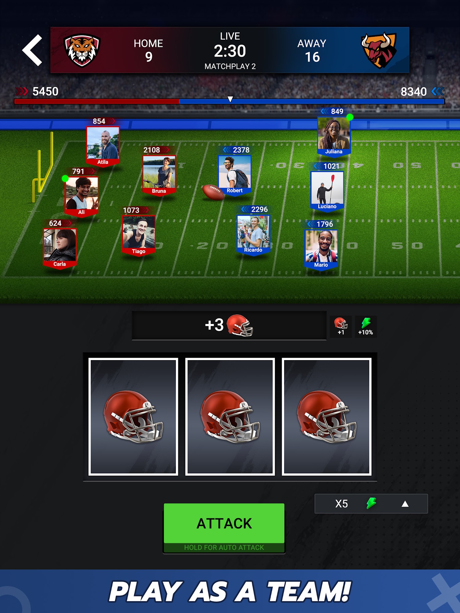 Gameplay of the Football Battle - Touchdown! for Android phone or tablet.