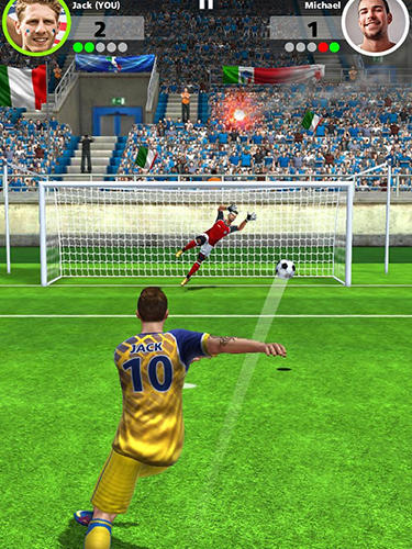 Gameplay of the Football strike: Multiplayer soccer for Android phone or tablet.