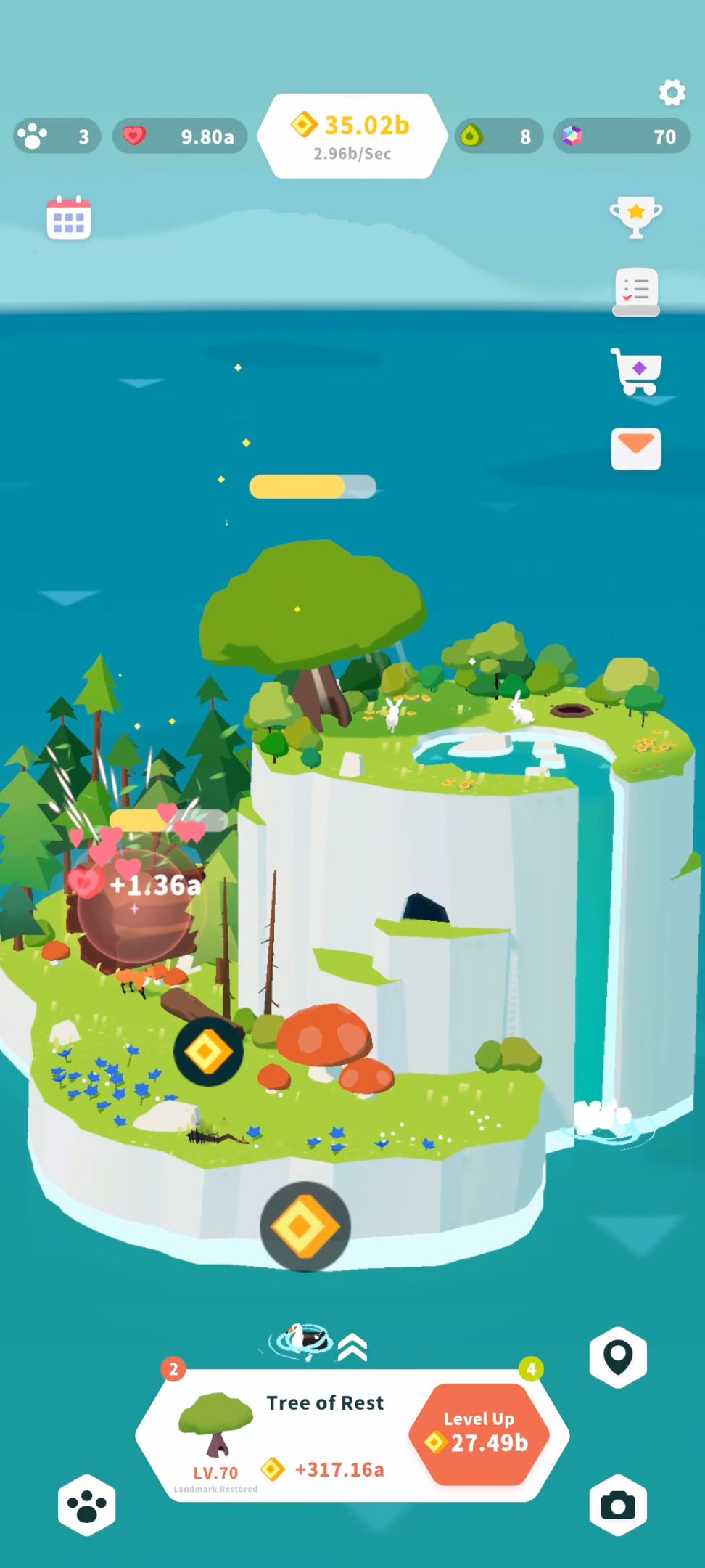 Gameplay of the Forest Island : Relaxing Game for Android phone or tablet.