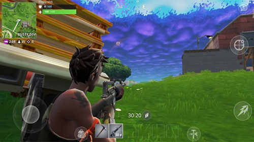 Gameplay of the Fortnite for Android phone or tablet.