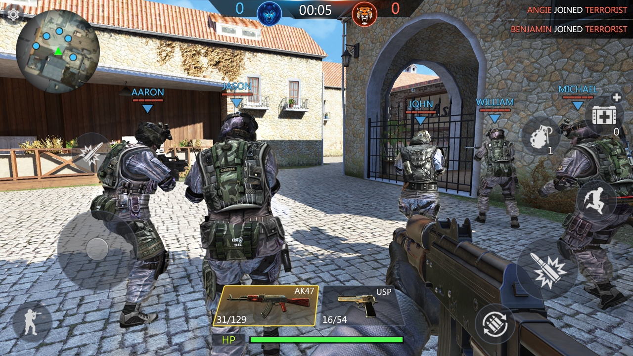 Gameplay of the FPS Online Strike:PVP Shooter for Android phone or tablet.