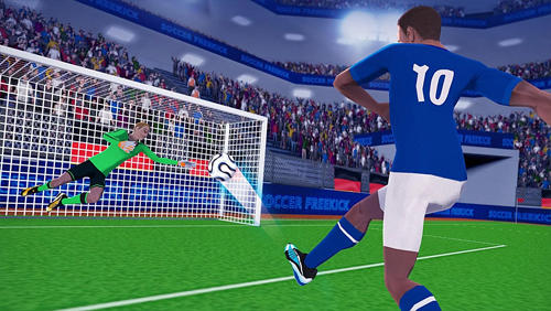 Gameplay of the Freekick champion: Soccer world cup for Android phone or tablet.
