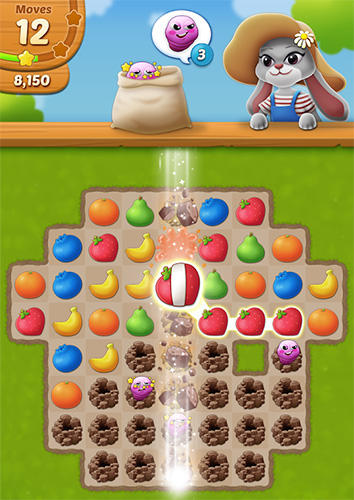 Gameplay of the Fruit jam: Puzzle garden for Android phone or tablet.
