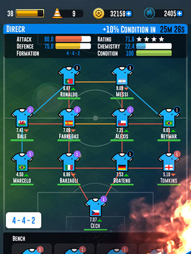 Gameplay of the Fury 90: Soccer manager for Android phone or tablet.