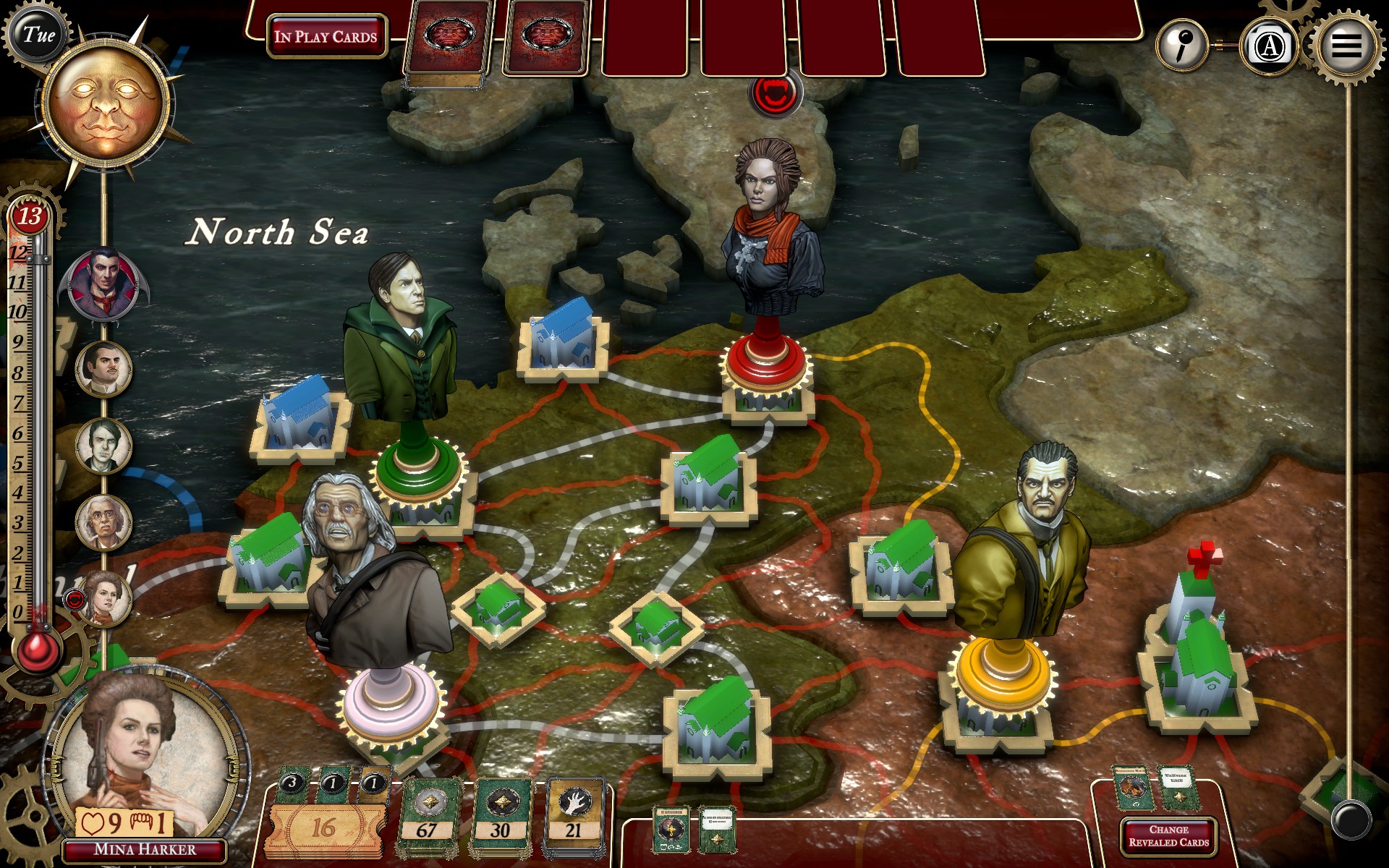 Gameplay of the Fury of Dracula: Digital Edition for Android phone or tablet.