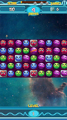 Gameplay of the Galactic burst: Match 3 game for Android phone or tablet.