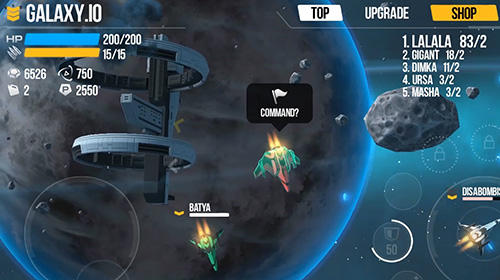 Gameplay of the Galaxy.io: Space arena for Android phone or tablet.