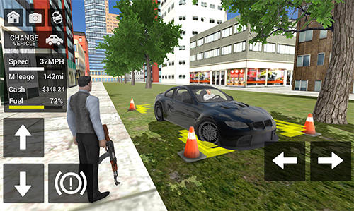 Gameplay of the Gangster crime car simulator for Android phone or tablet.