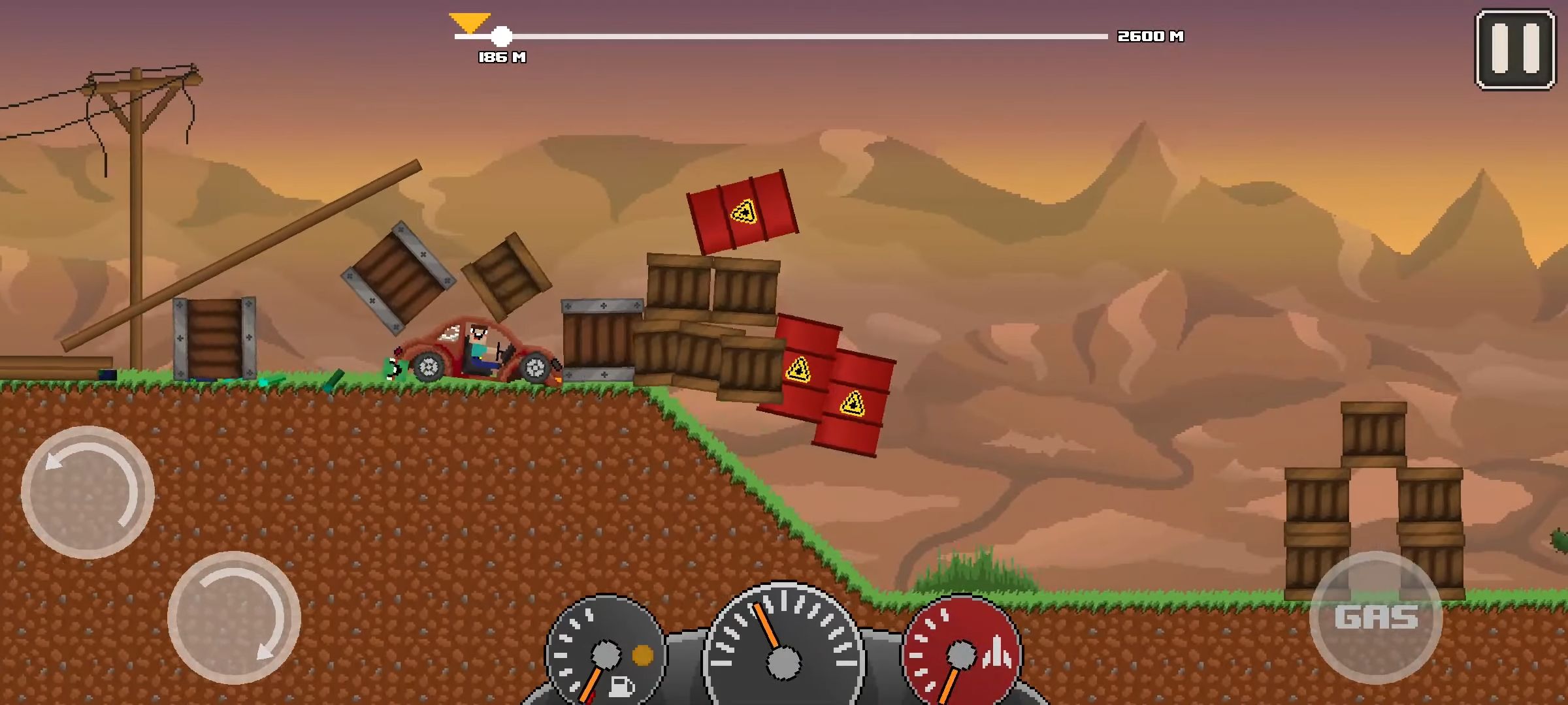Gameplay of the Noob: Up Hill Racing Car Climb for Android phone or tablet.