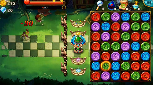 Gameplay of the Gem blitz: Match 3 RPG for Android phone or tablet.